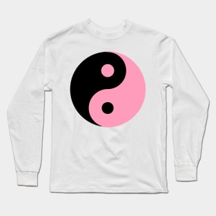 Yin Yang in black and pink Long Sleeve T-Shirt